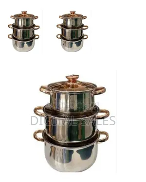6 Piece of Stainless Steel Saucepans Cookware Soup Pots Serving Dishes