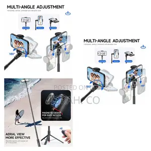 Tt01 Extendable Bluetooth Selfie Stick Tripod, 69.6"