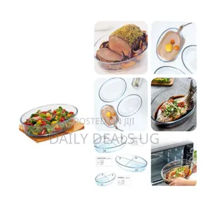 3 Pieces of Glass Baking Dishes Set Casserole Oval Baking Bowl Pan