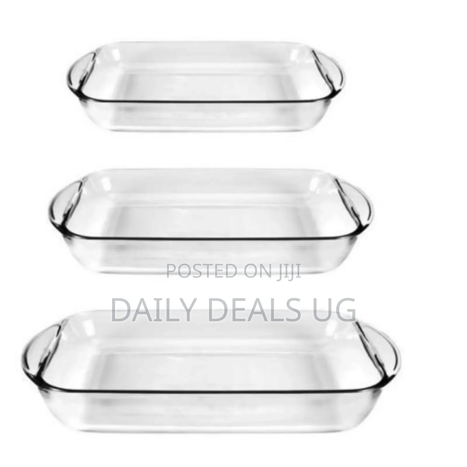Pyrex 3 Piece Rectangle Glass Bakeware Dishes Microwave Oven Bowl Set