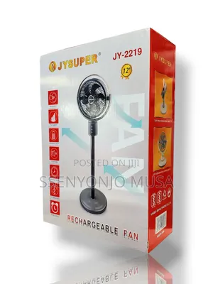Jysuper 12" Rechargeable Fan - 12000mah Battery, 4-Speed
