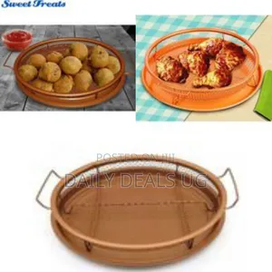 2-Pc Round Nonstick Oven Air Fryer Crisp Baking Pan/Tray