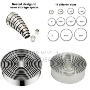 11 Pieces Metal Cookie Cutter Set, Round Stainless Steel