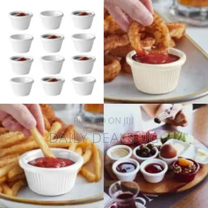 12 Pieces of White Melamine Ramekins Mini Bowl Souffle Dish Saucer