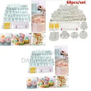 68 PCS Cake Baking Decorating Tools Kit Icing Cutters Plunger Moulds