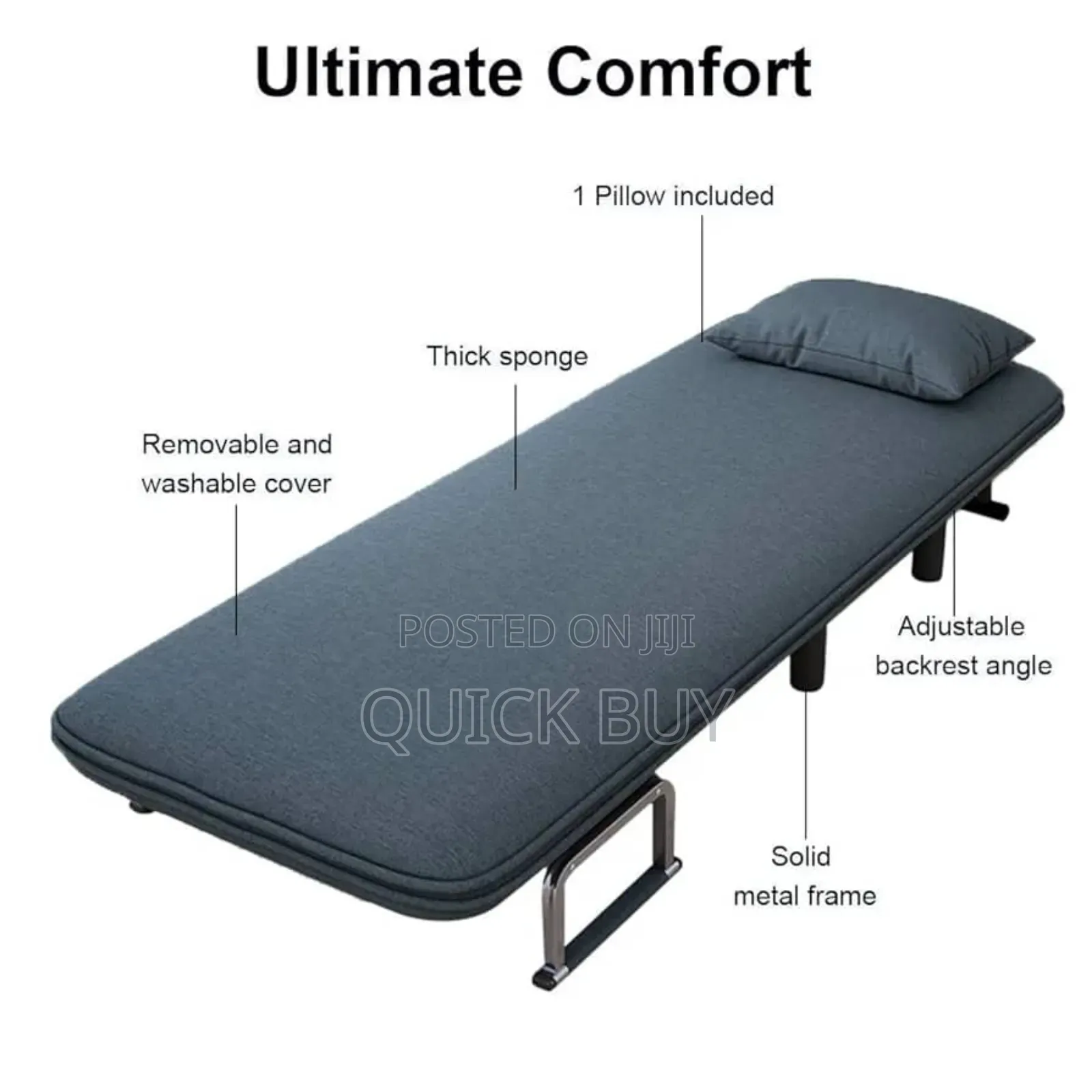 Convertible Sofa Bed, Foldable Sofa Chair With Armrest