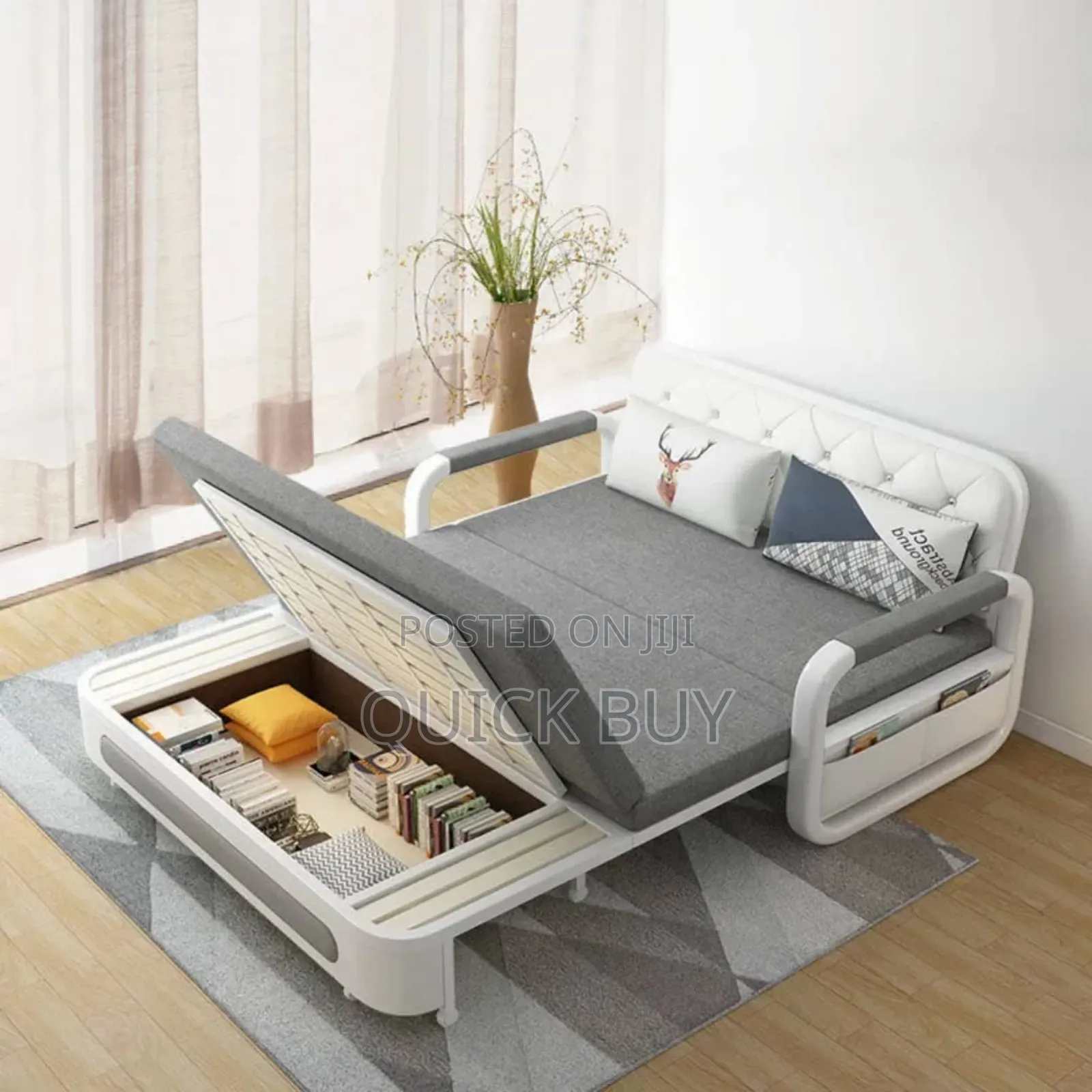5by6 Double Seater Foldable Sofa Bed With Storage