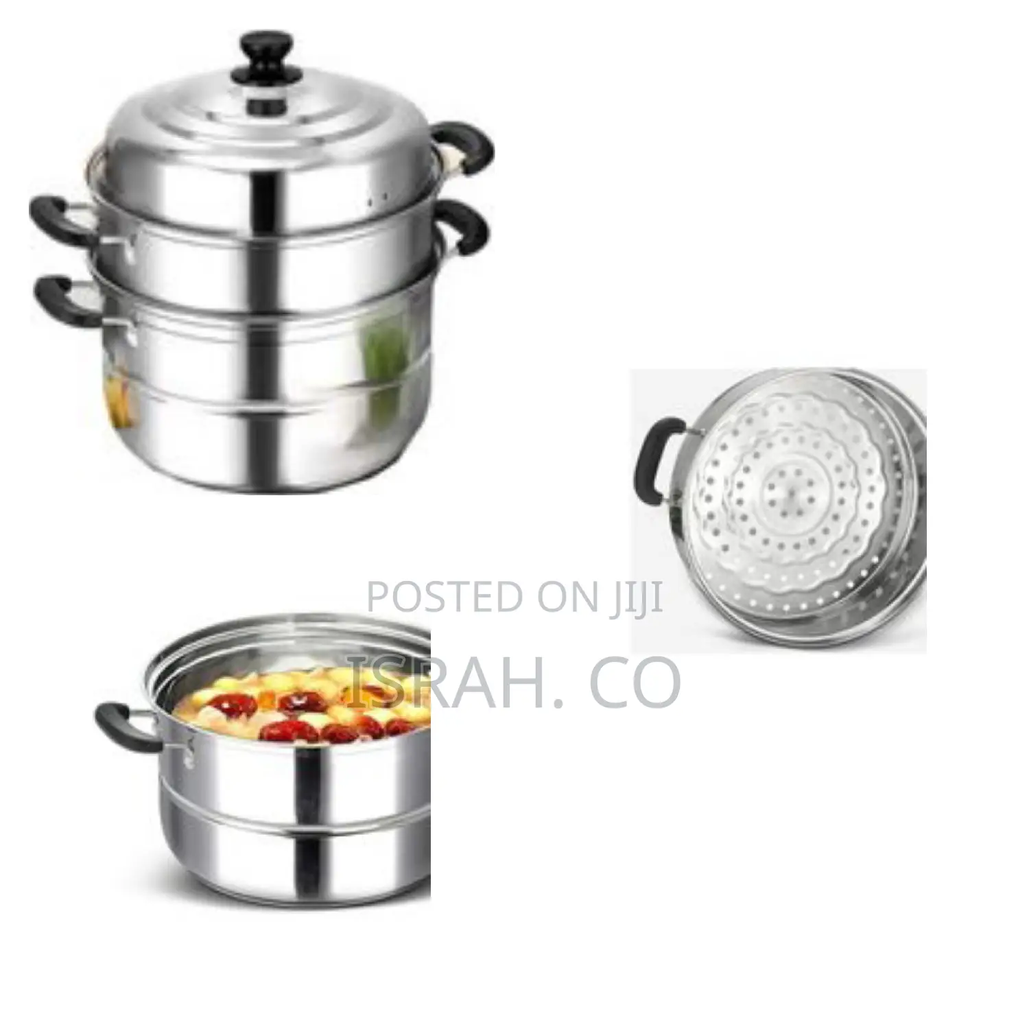 Durable Stainless Steel 3-Layered Steamer Pot