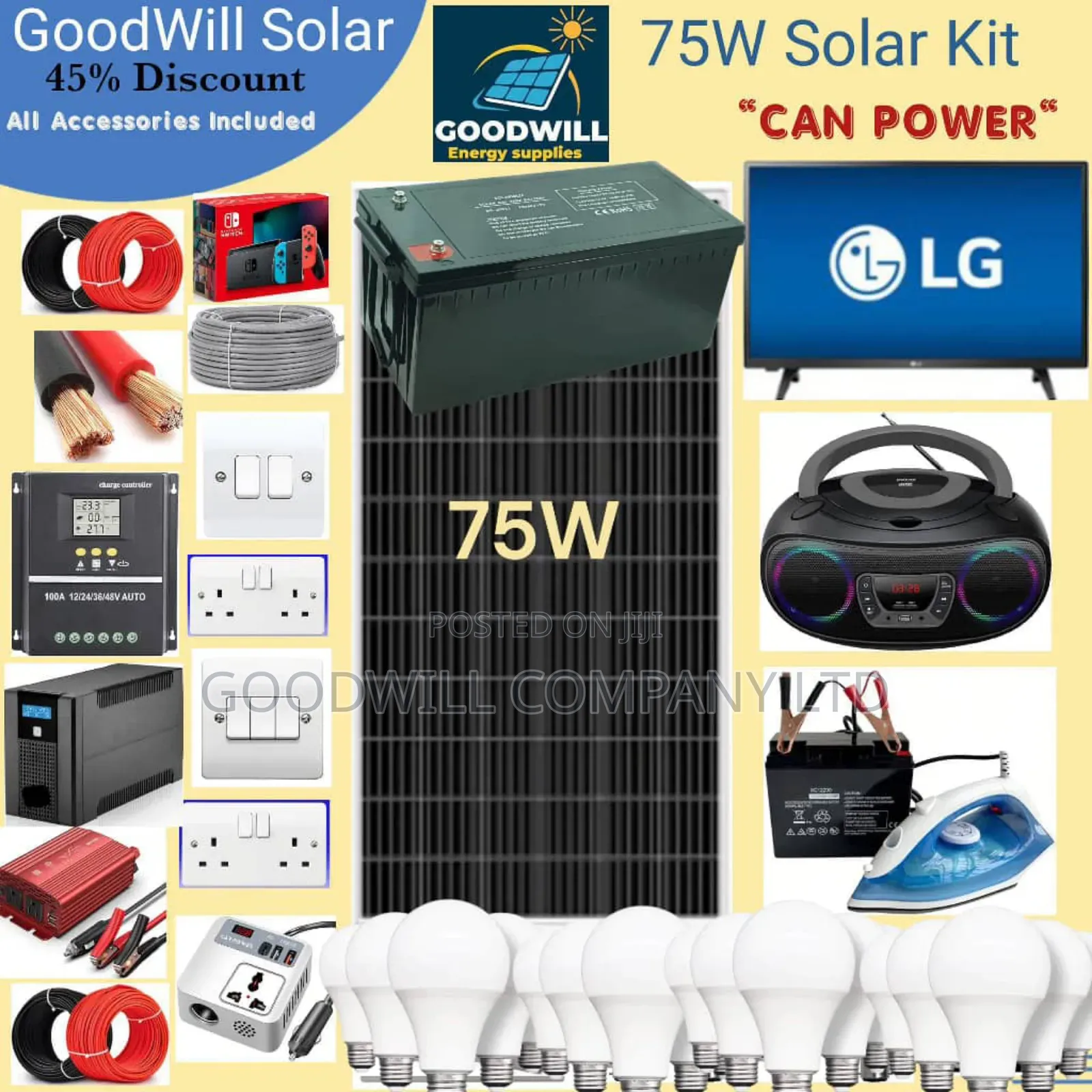 75w Goodwill Solar System Full Kit