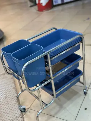 3 -Tier Commercial Cutlery Organiser Stainless Steel Bussing Trolley