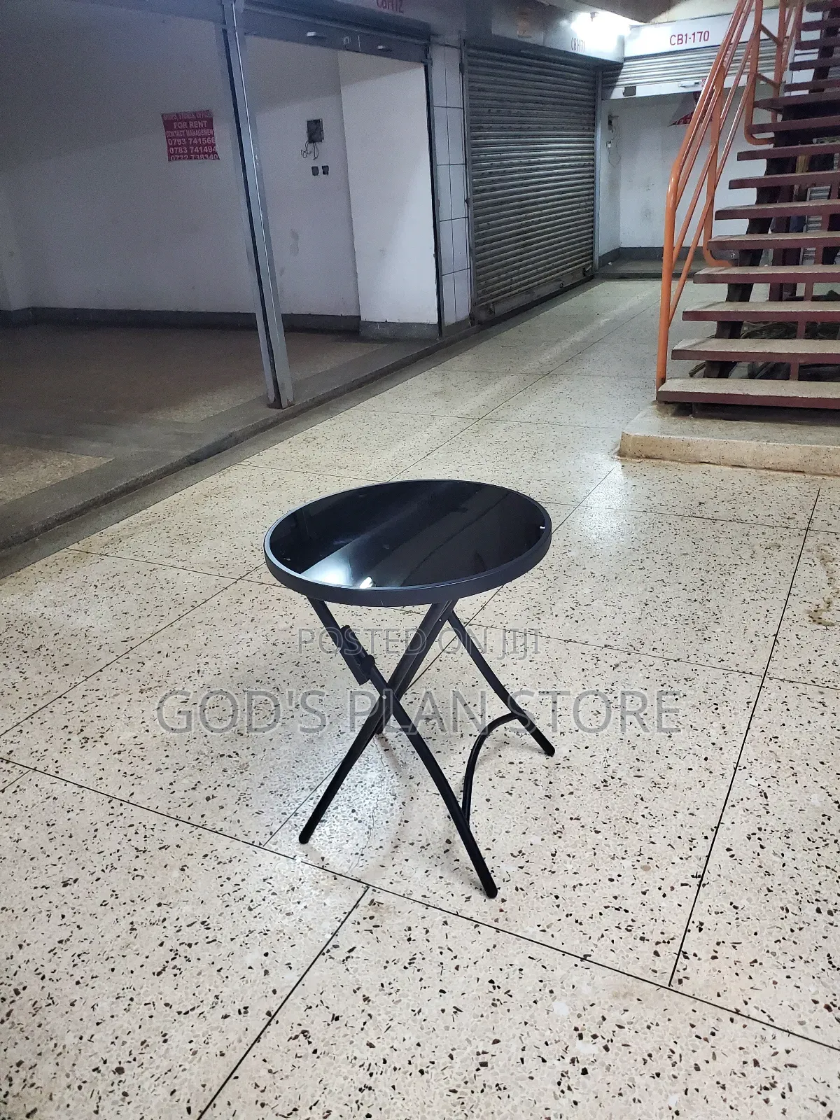 Foldable Dining Glass Table Black