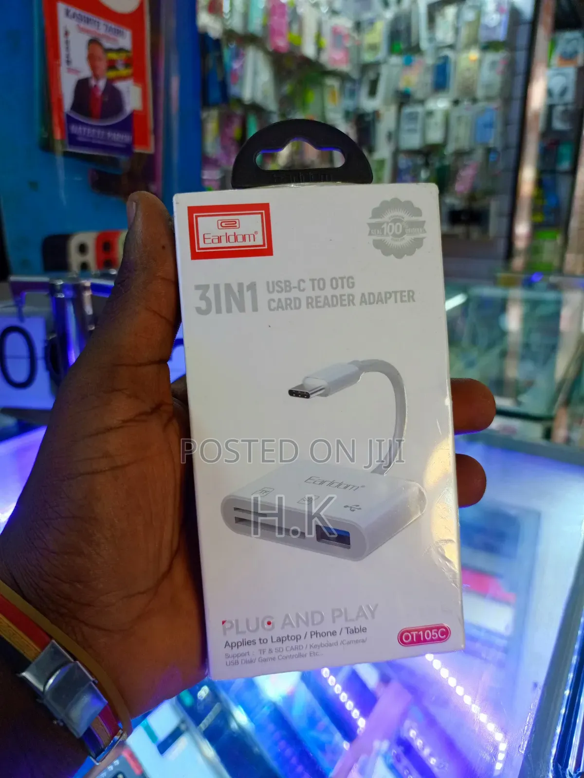 Earldom 3-in-1 Usb-c To Otg Card Reader Adapter (Model Ot105c).
