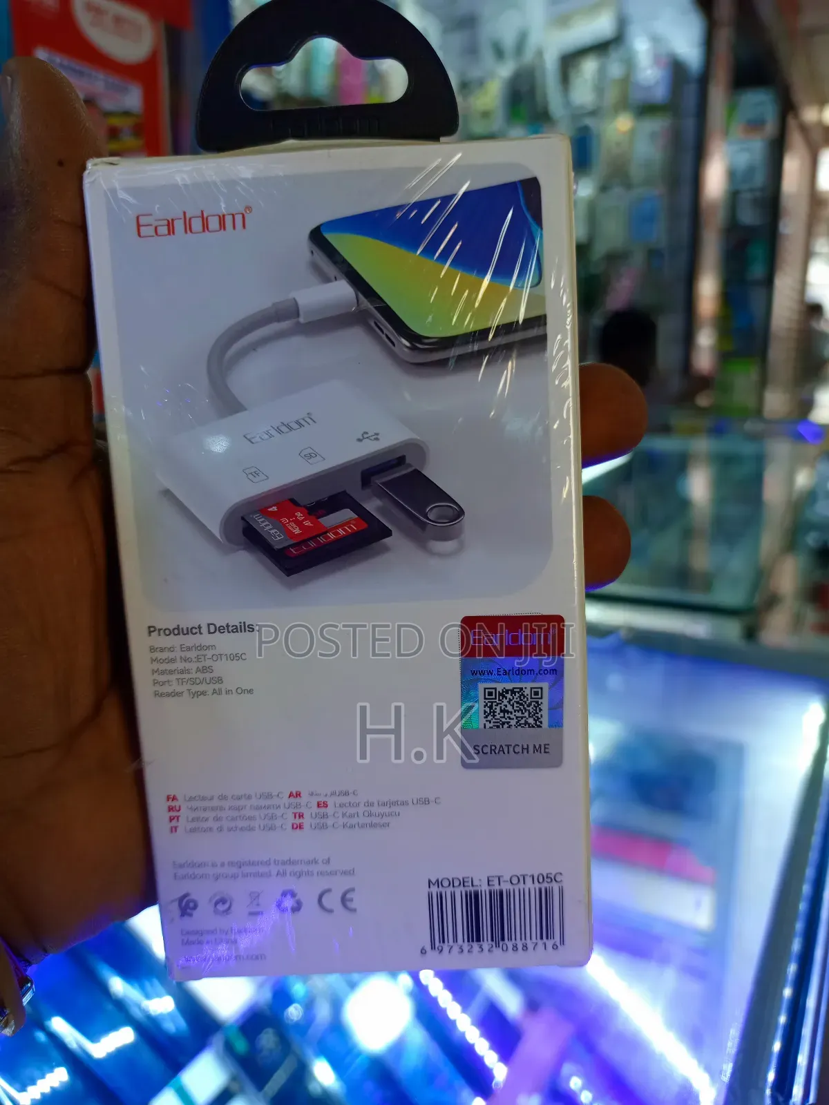 Earldom 3-in-1 Usb-c To Otg Card Reader Adapter (Model Ot105c).