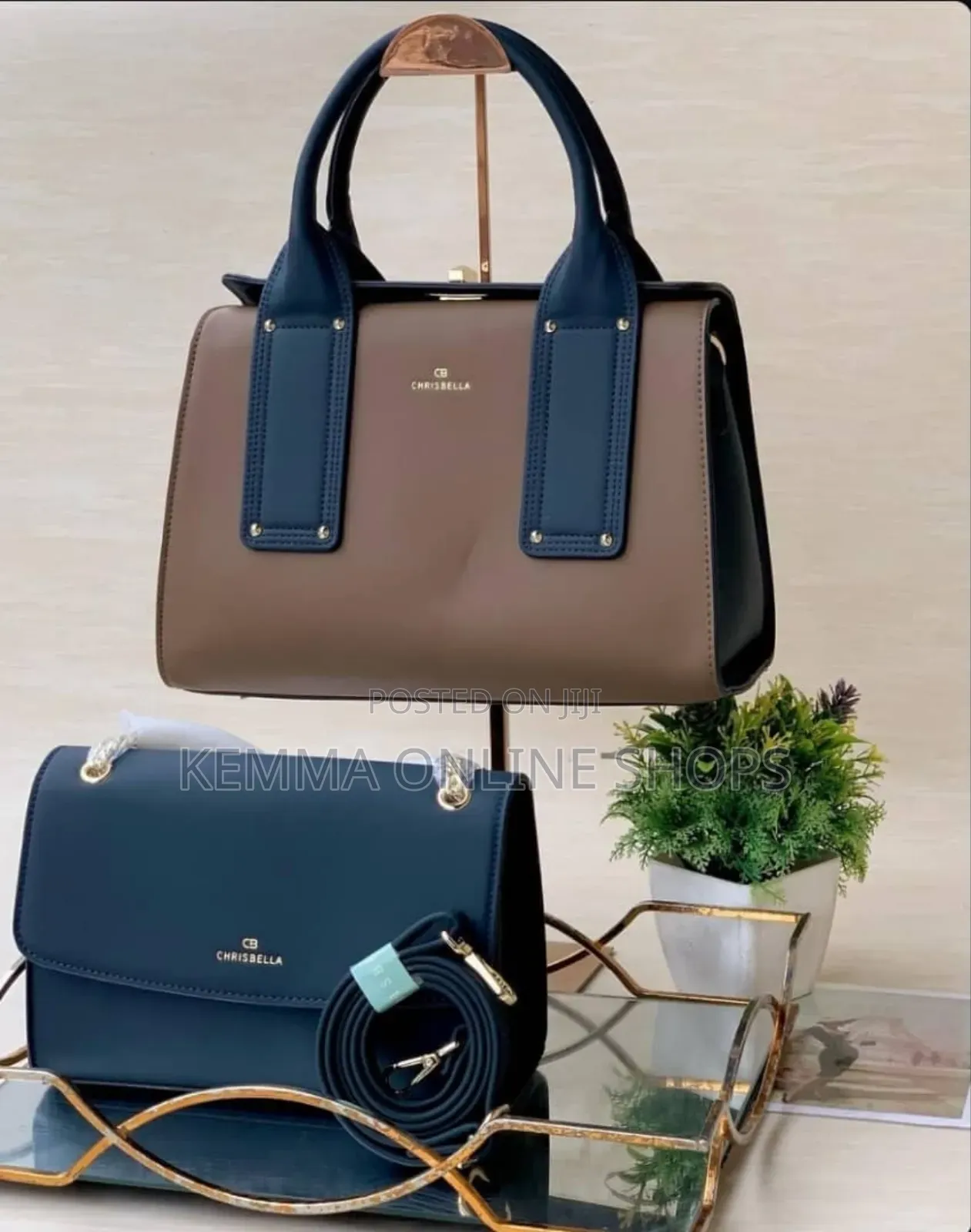 Chrisbella Two Peice Compartment Hand Bag