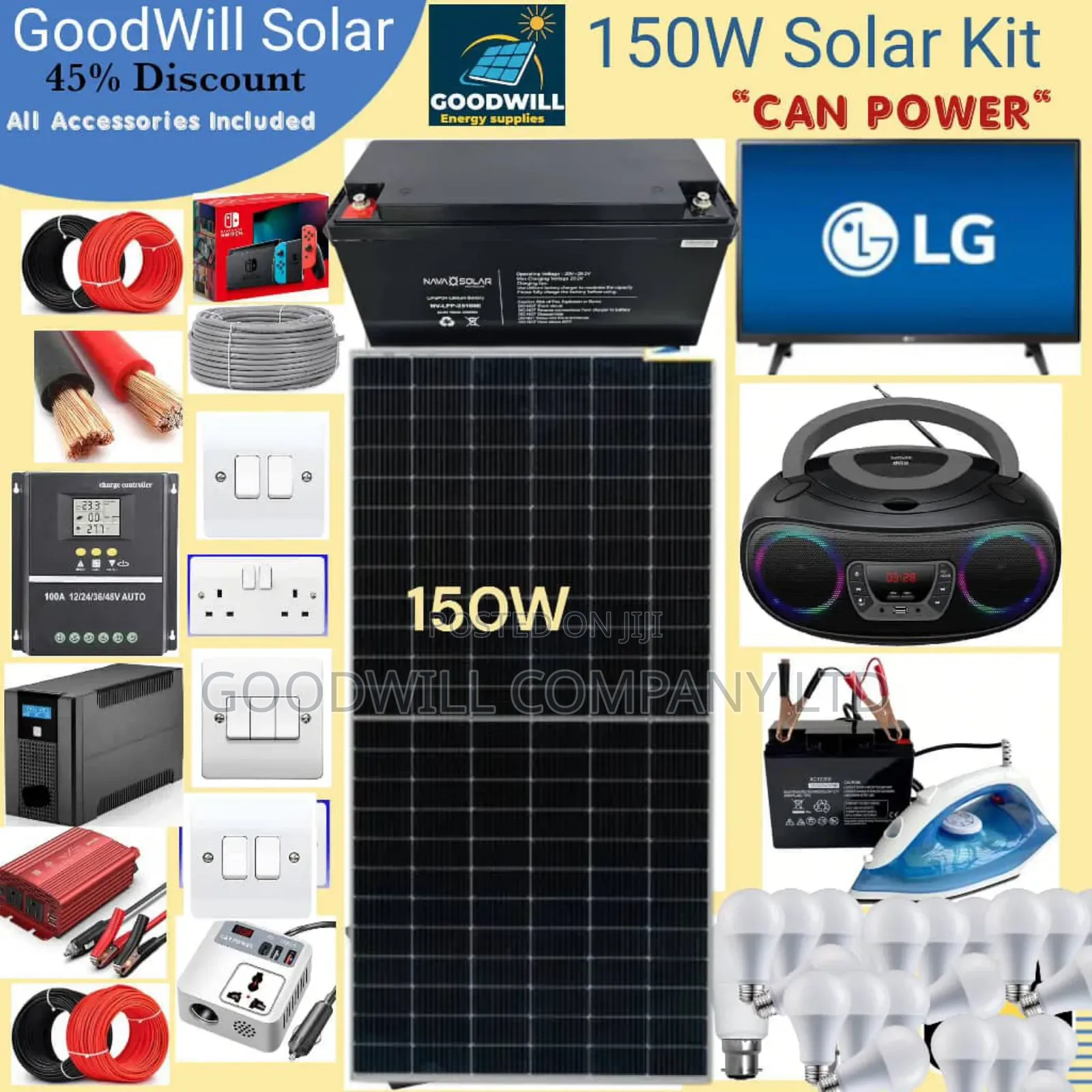 150w Goodwill Solar System Full Kit