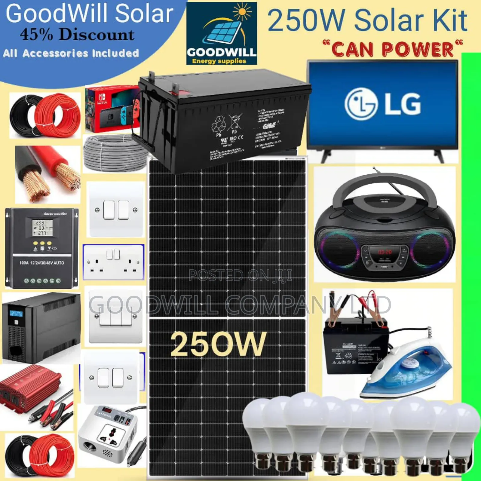 250w Goodwill Solar System Full Kit