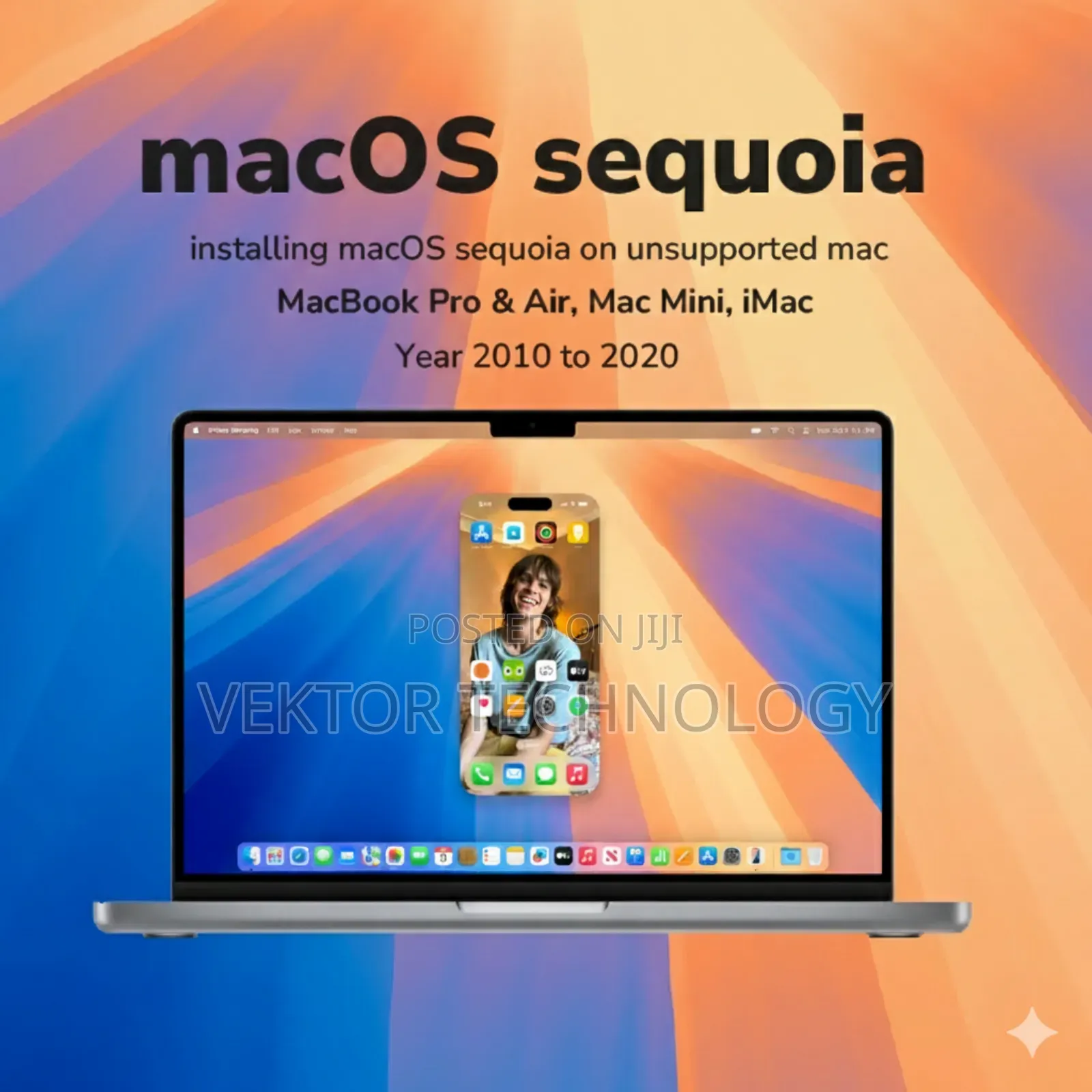 Macos Sequoia Installation for Macbook Pro, Air, iMac, (2010-2020)