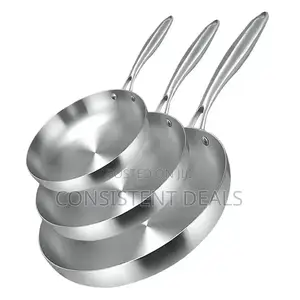 24/26/28cm Frying Pan 304 Stainless Steel 2mm Thick Wok Pan