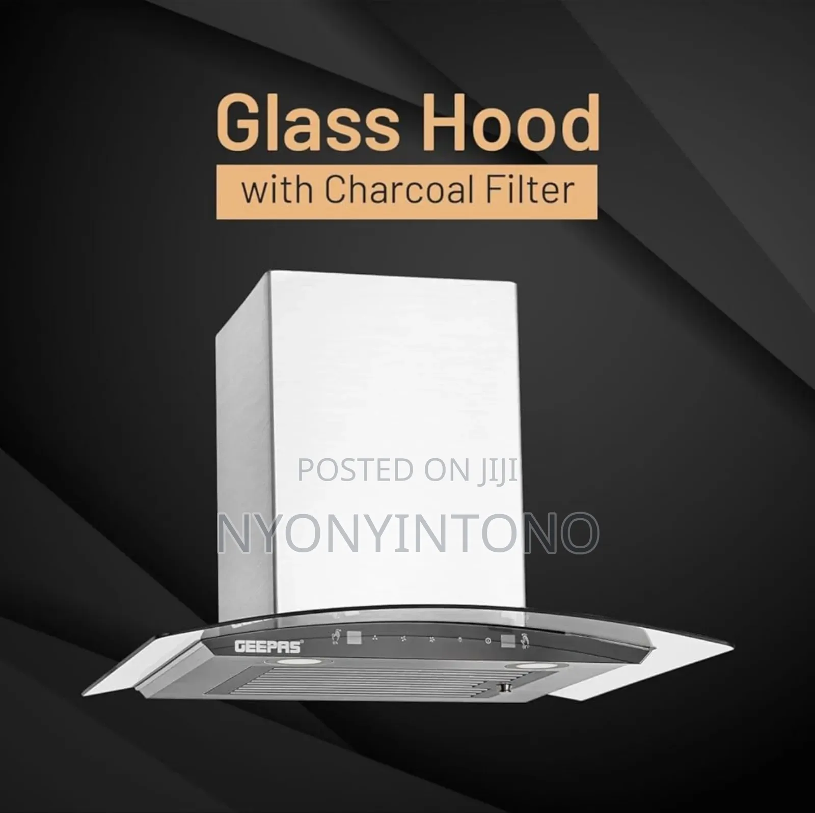 Geepas Glass Chimney Hood With Charcoal Filter