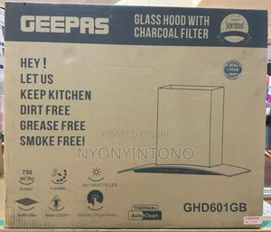 Geepas Glass Chimney Hood With Charcoal Filter