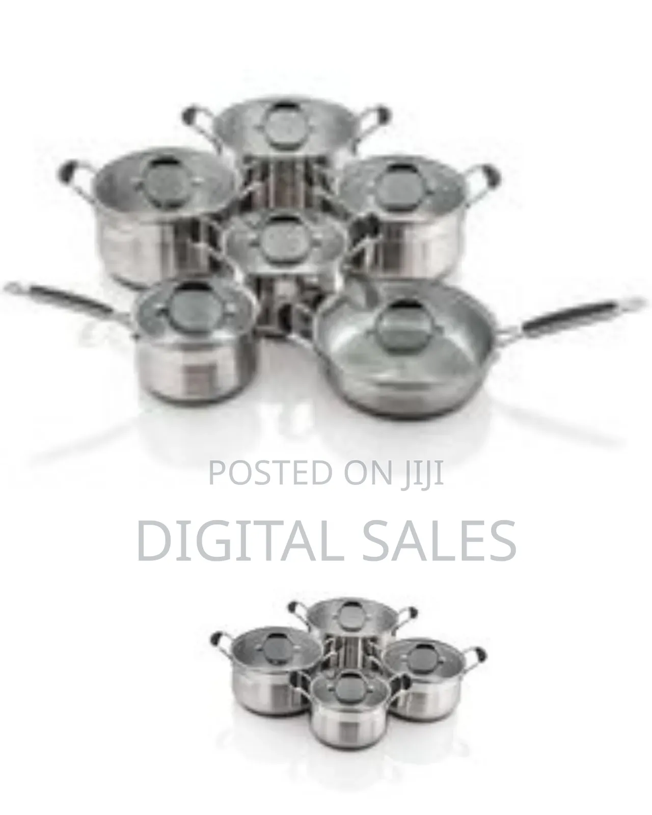 12 Pieces Stainless Steel Saucepans Cookware Pots Pans-