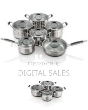 12 Pieces Stainless Steel Saucepans Cookware Pots Pans-