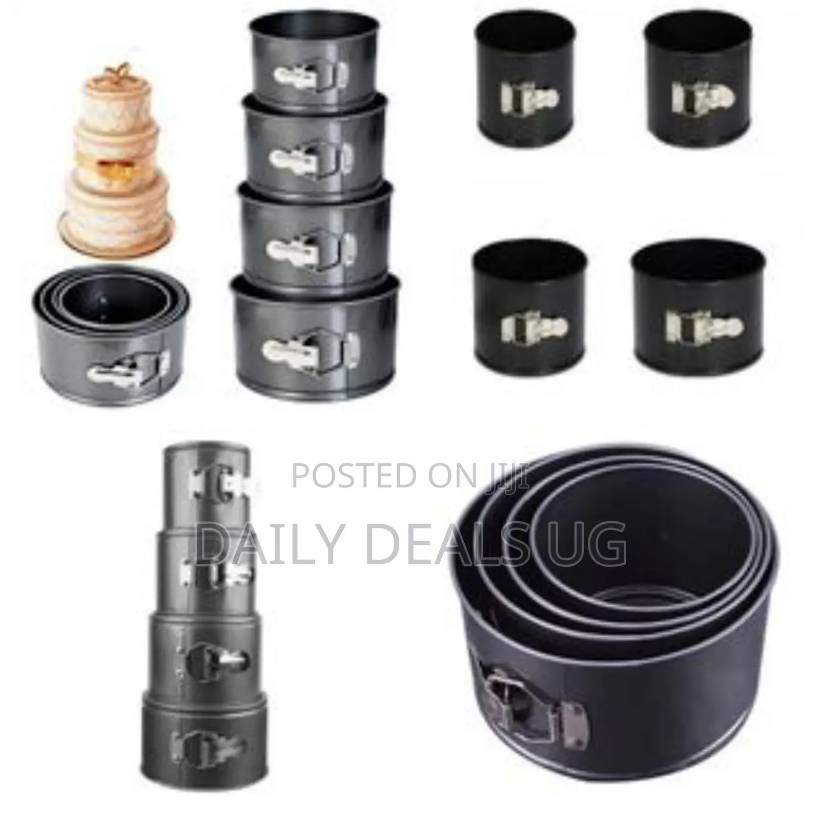 Cake Decor 4 PCS Round Springform Tin Nonstick Cake Mould Bakeware Pan
