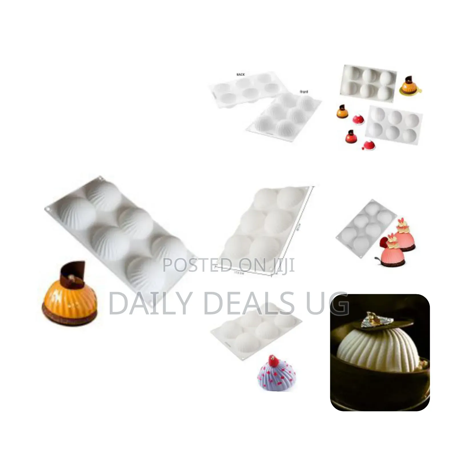 2 PCS 3d Spiral Swirl Shape Silicone Baking Mold for Mousse Cake