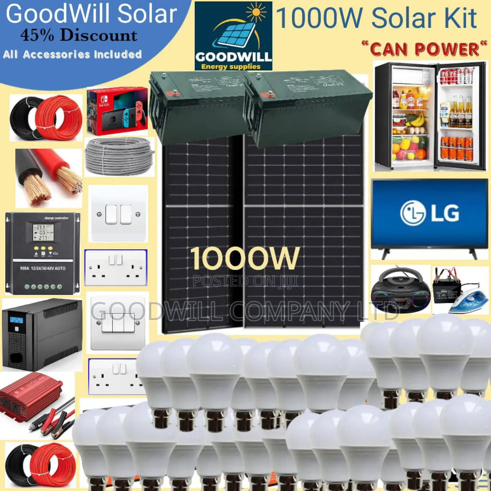 1000w Goodwill Solar System Full Kit
