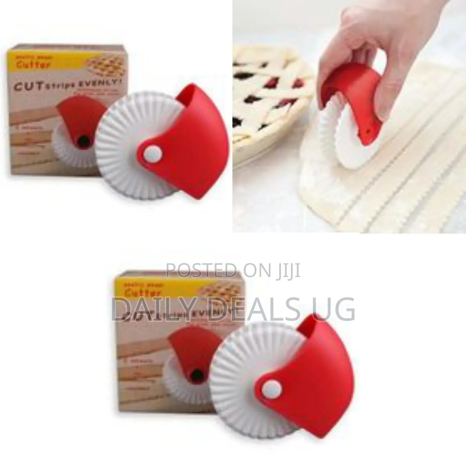 Pastry Decorative Dough Pizza Cake Pie Cutting Wheel Roller -Red