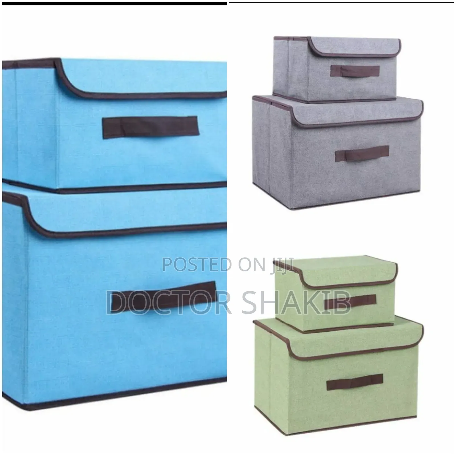 Quality 2pcs Foldable Fabric Storage Boxes