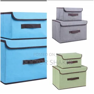 Quality 2pcs Foldable Fabric Storage Boxes