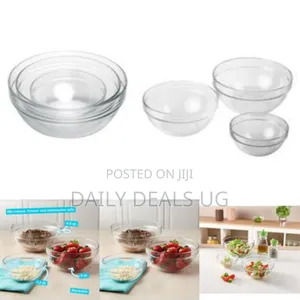 Luminarc 3 Piece Oven Mixing Bowl Glass Set, 1.0l/2.0l,/3l Colourless