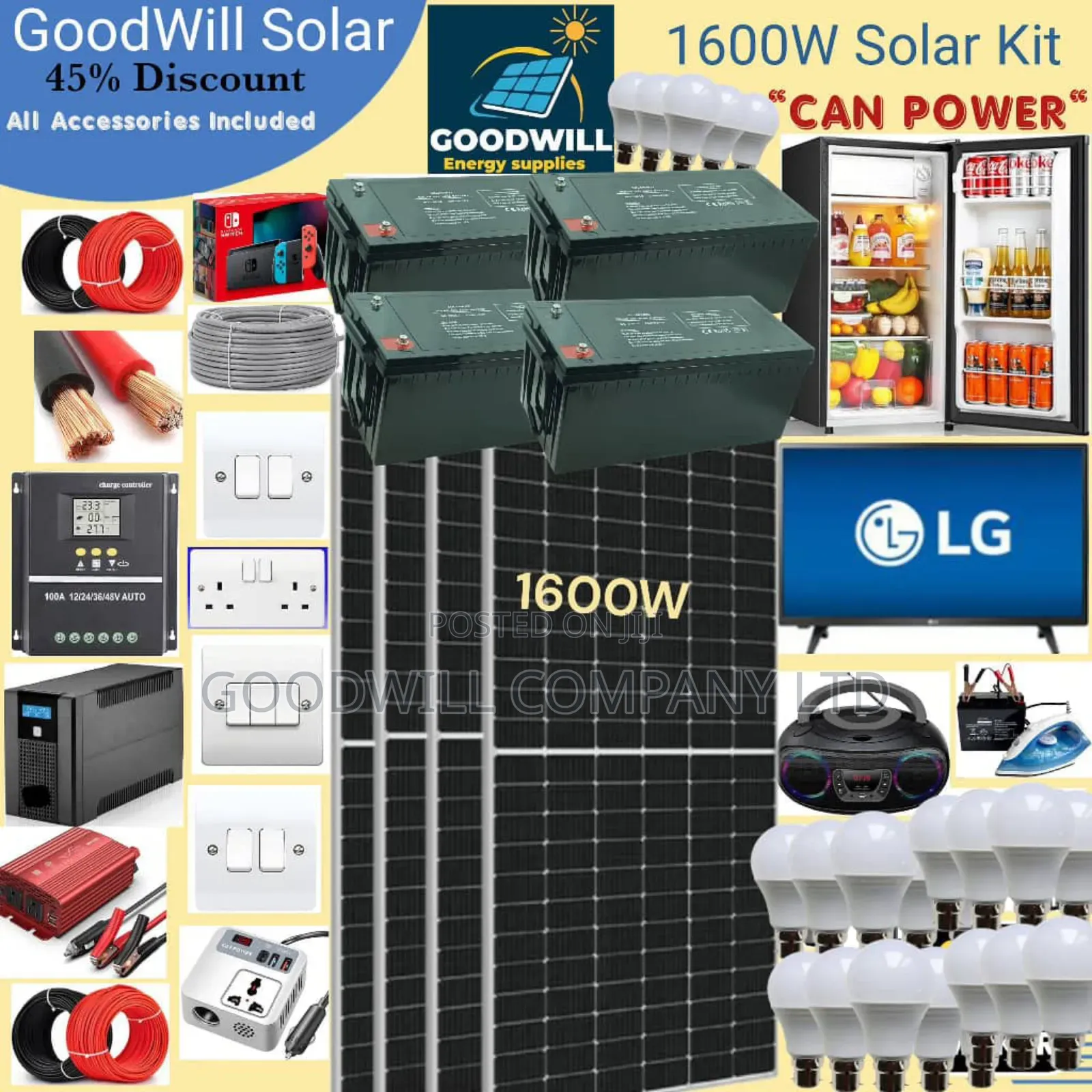1600w Goodwill Solar System Full Kit