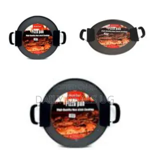 32cm Hot Chef Non Stick Pizza Pan for Oven or Grill - Black