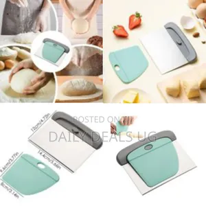 2 Piece Stainless Steel Plastic Flour Cutter Sausage Scraper Dough