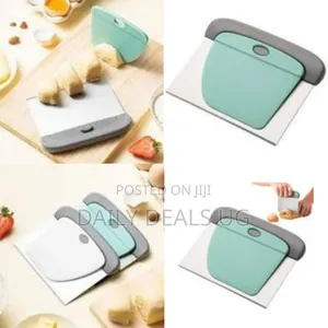 2 Piece Stainless Steel Plastic Flour Cutter Sausage Scraper Dough