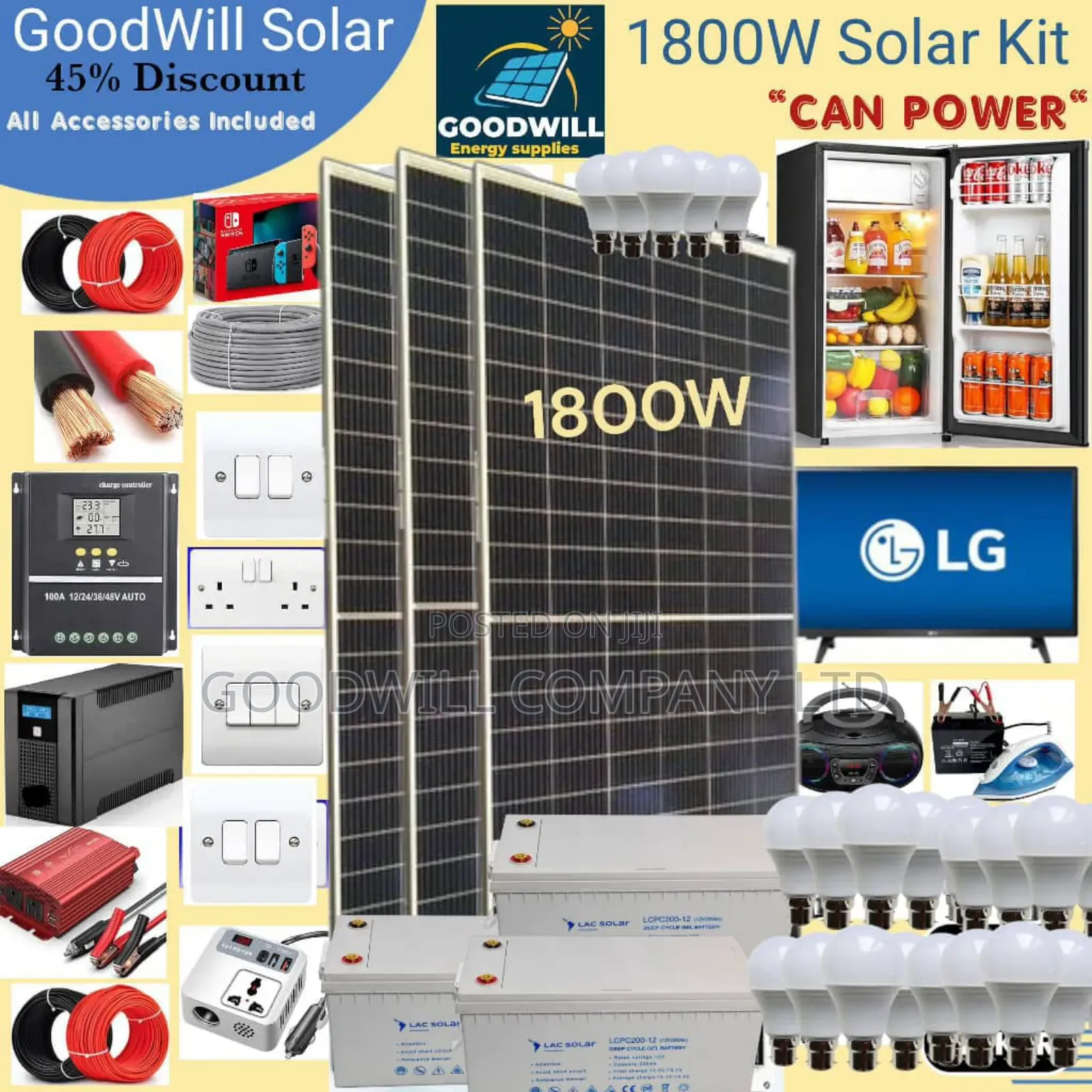 1800w Goodwill Solar System Full Kit