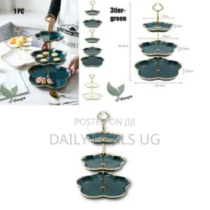 3-Tier Cookie Cake Stand Serving Platter Tray -Emerald Green