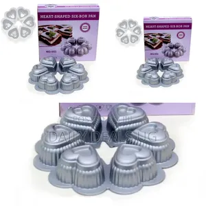 6 Grid Novelty Heart Nonstick Cake Pan Strawberry Shortcake Baking Pan