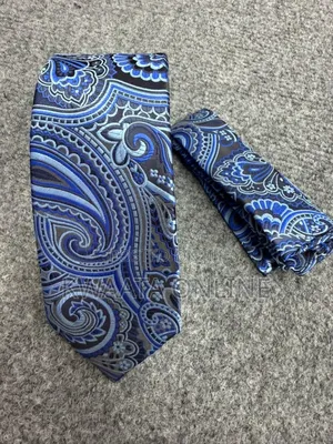 Tie and Pocket Square Woven Classic Mens Ties Handkerchief