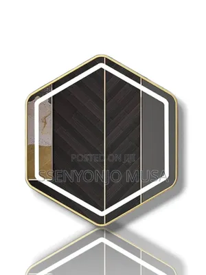 Modern Hexagonal Led Wall Mounted Mirror - Touch Sensor.