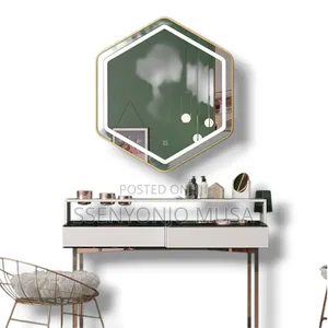 Modern Hexagonal Led Wall Mounted Mirror - Touch Sensor.