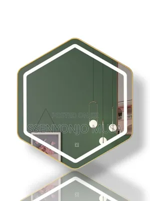 Modern Hexagonal Led Wall Mounted Mirror - Touch Sensor.