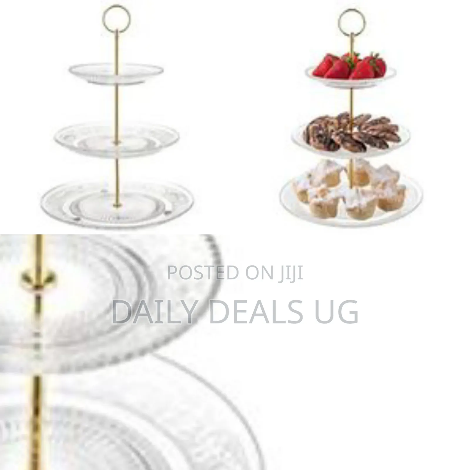 3 Tier Glass Serving Cake Stand - Colourless