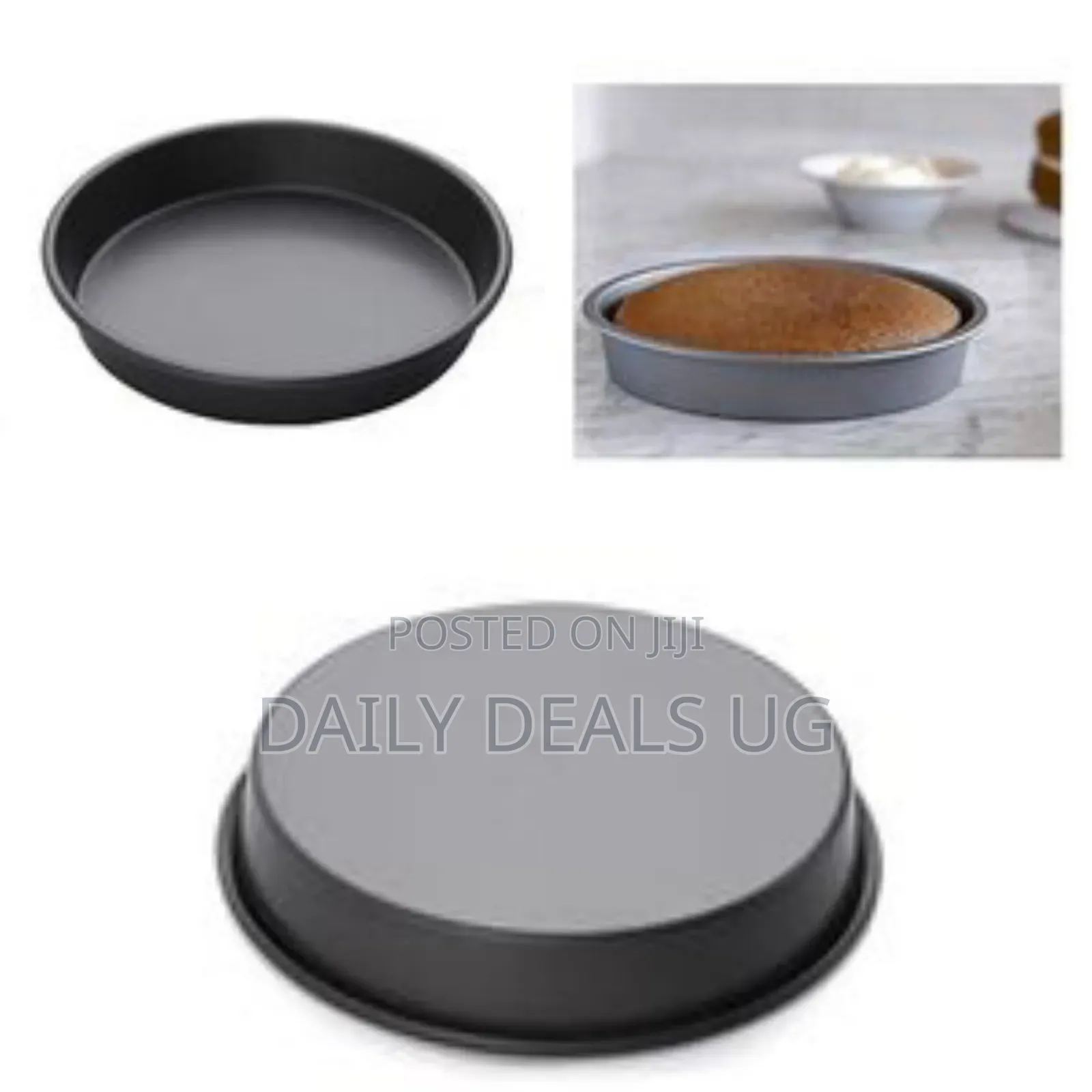 24cm Nonstick Round Cake Baking Pan Mould Tray, Black.##60,000