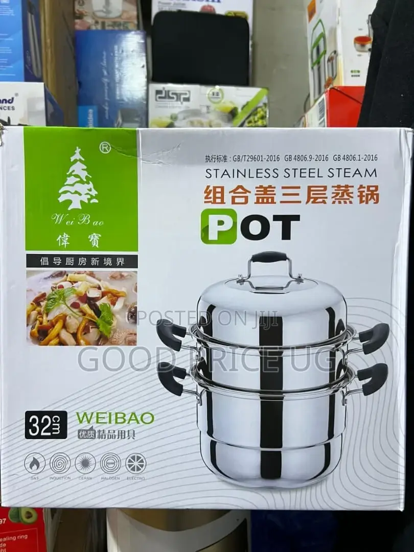 Durable Stainless Steel 3-Layered Steamer Pot