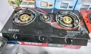 Besse Three-Burner Tempered Glass Gas Cooker