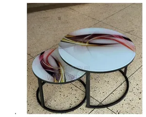 2 in 1 Round Glass Table