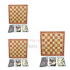 3 in 1 Foldable Wooden Draft, Chess and Backgammon